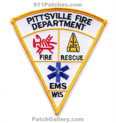Pittsville Fire Department Patch (Wisconsin)
Scan By: PatchGallery.com
Keywords: dept. rescue ems