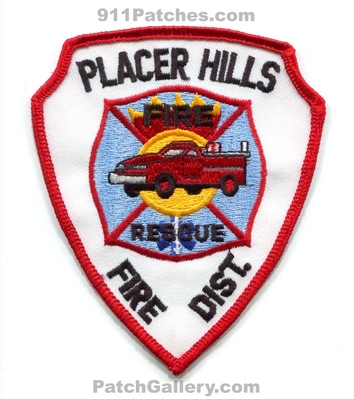Placer Hills Fire District Patch (California)
Scan By: PatchGallery.com
Keywords: dist. rescue department dept.