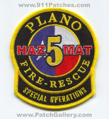 Plano Fire Rescue Department HazMat 5 Special Operations Patch (Texas)
Scan By: PatchGallery.com
[b]Patch Made By: 911Patches.com[/b]
Keywords: dept. haz-mat hazardous materials