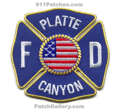 Platte Canyon Fire Department Patch (Colorado)
[b]Scan From: Our Collection[/b]
Keywords: dept. fd