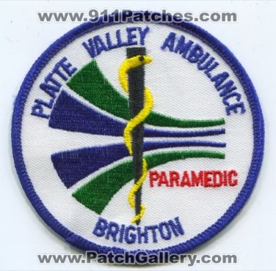 Platte Valley Ambulance Paramedic Patch (Colorado)
[b]Scan From: Our Collection[/b]
Keywords: ems brighton