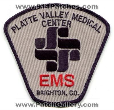 Platte Valley Medical Center EMS Patch (Colorado)
[b]Scan From: Our Collection[/b]
Keywords: brighton co.