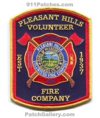 Pleasant Hills Volunteer Fire Company Station 232 Patch (Pennsylvania)
Scan By: PatchGallery.com
Keywords: vol. co. department dept. allegheny county co. borough of est. 1937