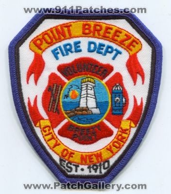 Point Breeze Volunteer Fire Department Patch (New York)
Scan By: PatchGallery.com
Keywords: dept. breezy point city of