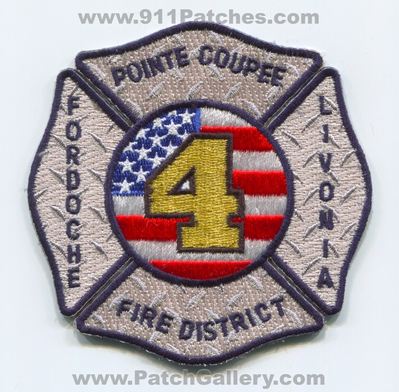 Pointe Coupee Fire District 4 Fordoche Livonia Patch (Louisiana)
Scan By: PatchGallery.com
Keywords: dist. number no. #4 department dept.