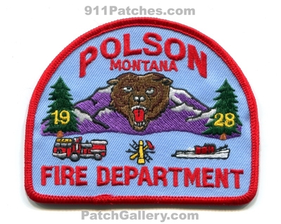 Polson Fire Department Patch (Montana)
Scan By: PatchGallery.com
Keywords: dept. 1928 bear