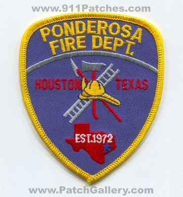Ponderosa Fire Department Houston Patch (Texas)
Scan By: PatchGallery.com
Keywords: dept. est. 1972