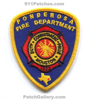 Ponderosa Fire Department Patch (Texas) (Hat Size)
Scan By: PatchGallery.com
Keywords: dept.