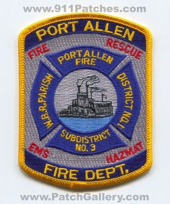 Port Allen Fire Department Patch (Louisiana)
Scan By: PatchGallery.com
Keywords: rescue ems hazmat wbr w.b.r. parish district number no. #1 subdistrict no. #3