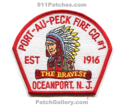 Port-Au-Peck Fire Company Number 1 Oceanport Patch (New Jersey)
Scan By: PatchGallery.com
Keywords: co. no. #1 department dept. est 1916 the bravest