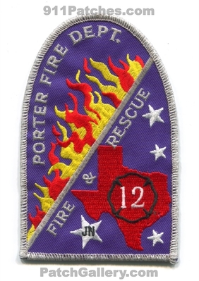 Porter Fire and Rescue Department 12 Patch (Texas)
Scan By: PatchGallery.com
Keywords: & dept. jn