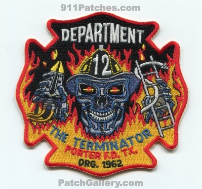 Porter Fire Department 12 Patch (Texas)
Scan By: PatchGallery.com
Keywords: dept. the terminator org. 1962 skull