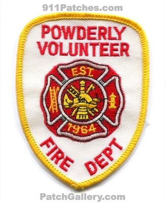 Powderly Volunteer Fire Department Patch (Texas)
Scan By: PatchGallery.com
Keywords: vol. dept. est. 1964