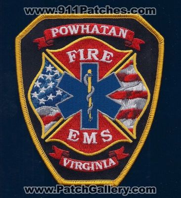 Powhatan Fire EMS Department (Virginia)
Thanks to PaulsFirePatches.com for this scan. 
Keywords: dept.
