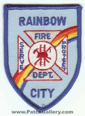 Rainbow City Fire Dept (Alabama)
Thanks to PaulsFirePatches.com for this scan.
Keywords: department
