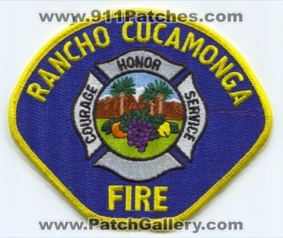 Rancho Cucamonga Fire Department Patch (California)
Scan By: PatchGallery.com
Keywords: dept. courage honor service
