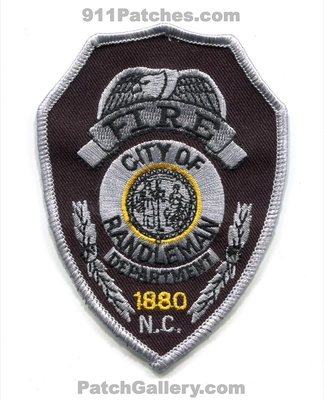 Randleman Fire Department Patch (North Carolina)
Scan By: PatchGallery.com
Keywords: city of dept. 1880