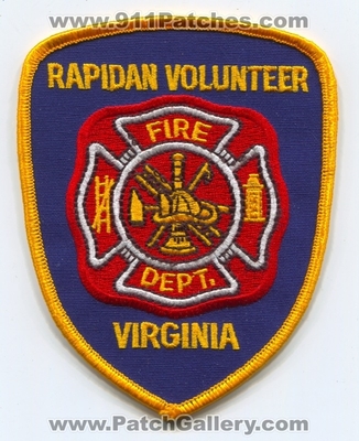 Rapidan Volunteer Fire Department Patch (Virginia)
Scan By: PatchGallery.com
Keywords: vol. dept.