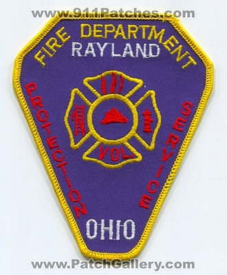 Rayland Volunteer Fire Department Patch (Ohio)
Scan By: PatchGallery.com
Keywords: vol. dept. protection service