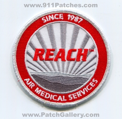 Reach Air Medical Services EMS Patch (Colorado)
[b]Scan From: Our Collection[/b]
Keywords: ambulance helicopter plane since 1987