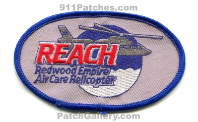 Reach Redwood Empire Air Care Helicopter Patch (California)
Scan By: PatchGallery.com
Keywords: medical ambulance ems medevac