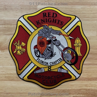 Red Knights Motorcycle Club Florida Chapter 8 Fire Department Patch (Florida) (Jacket Back Size)
Picture By: PatchGallery.com
[b]Patch Made By: 911Patches.com[/b]
