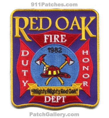 Red Oak Fire Department Patch (South Carolina)
Scan By: PatchGallery.com
Keywords: dept. duty honor 1982 mighty
