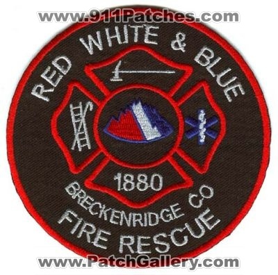 Red White and Blue Fire Rescue Department Patch (Colorado)
[b]Scan From: Our Collection[/b]
Keywords: breckenridge & dept.