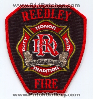 Reedley Fire Department Patch (California)
Scan By: PatchGallery.com
[b]Patch Made By: 911Patches.com[/b]
Keywords: dept. rfd honor tradition duty faith