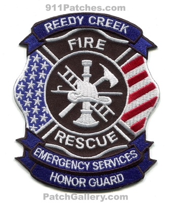 Reedy Creek Fire Rescue Department Emergency Services Honor Guard Patch (Florida)
[b]Scan From: Our Collection[/b]
Keywords: dept. es rcid r.c.i.d. improvement district dist.