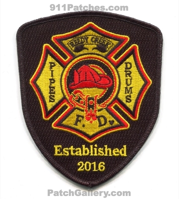 Reedy Creek Fire Department Pipes and Drums Patch (Florida)
[b]Scan From: Our Collection[/b]
[b]Patch Made By: 911Patches.com[/b]
Keywords: dept. & Established 2016 - Walt Disney World WDW - Animal Kingdom - EPCOT - Hollywood Studios - Magic Kingdom - Mickey Mouse