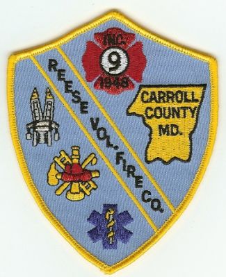 Reese Vol Fire Co
Thanks to PaulsFirePatches.com for this scan.
Keywords: maryland volunteer company carroll county