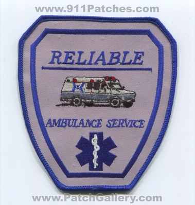 Reliable Ambulance Service EMS Patch (Texas)
Scan By: PatchGallery.com
Keywords: emt paramedic