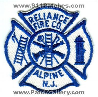 Reliance Fire Company (New Jersey)
Scan By: PatchGallery.com
Keywords: co. alpine n.j. department dept.
