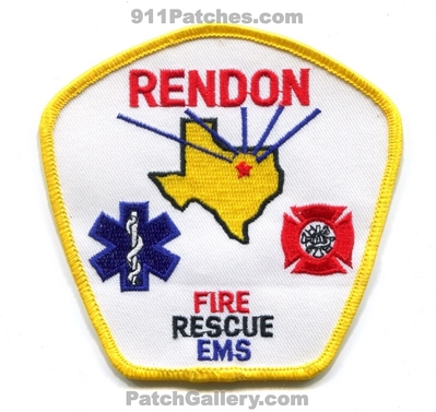 Rendon Fire Rescue Department Patch (Texas)
Scan By: PatchGallery.com
Keywords: dept. ems