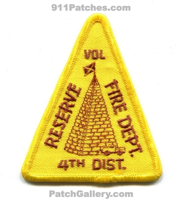 Reserve Volunteer Fire Department 4th District Patch (Louisiana)
Scan By: PatchGallery.com
Keywords: vol. dept. fourth dist.