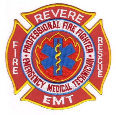 Revere Fire Rescue EMT
Thanks to Michael J Barnes for this scan.
Keywords: massachusetts professional fighter emergency medical technician