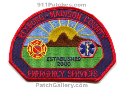 Rexburg Madison County Emergency Services Fire Ambulance EMS Patch (Idaho)
Scan By: PatchGallery.com
Keywords: co. es department dept. established 2000