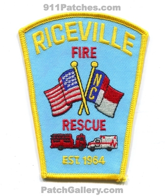 Riceville Fire Rescue Department Patch (North Carolina)
Scan By: PatchGallery.com
Keywords: dept. est. 1964