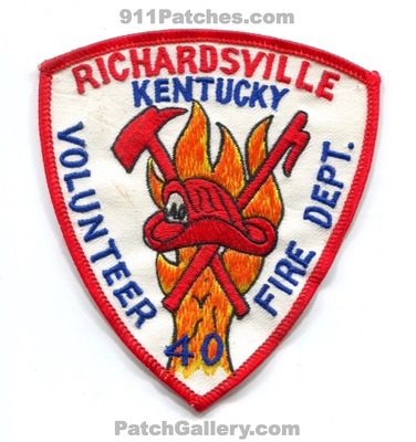 Richardsville Volunteer Fire Department 40 Patch (Kentucky)
Scan By: PatchGallery.com
