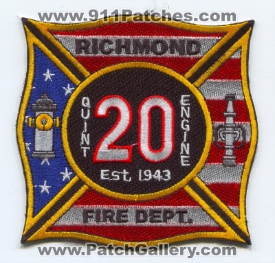 Richmond Fire Department Station 20 (Virginia)
Scan By: PatchGallery.com
Keywords: dept. company co. quint engine
