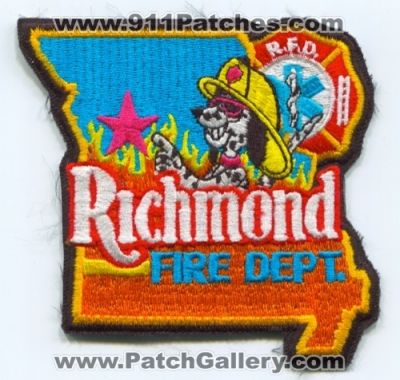 Richmond Fire Department Patch (Missouri)
Scan By: PatchGallery.com
Keywords: dept. r.f.d. rfd state shape