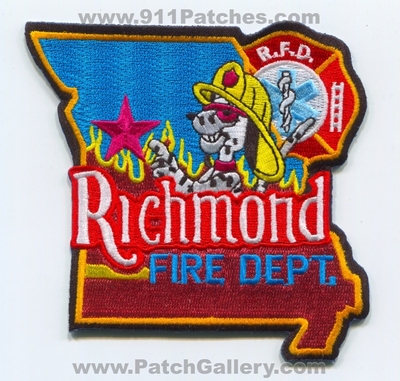 Richmond Fire Department Patch (Missouri)
Scan By: PatchGallery.com
Keywords: dept. rfd r.f.d. state shape