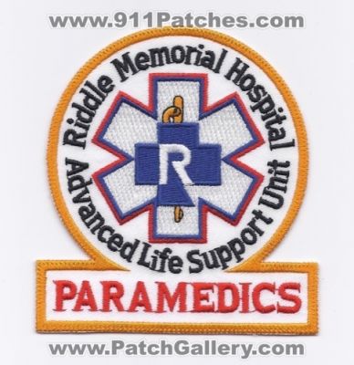 Riddle Memorial Hospital Advanced Life Support Unit Paramedics (Pennsylvania)
Thanks to Paul Howard for this scan.
Keywords: als ems