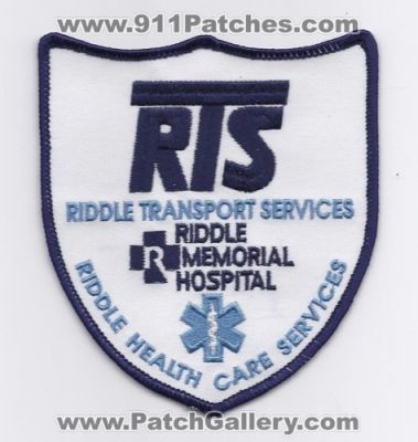 Riddle Memorial Hospital Transport Services (Pennsylvania)
Thanks to Paul Howard for this scan.
Keywords: rts ems health care services