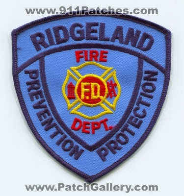 Ridgeland Fire Department Patch (UNKNOWN STATE)
Scan By: PatchGallery.com
Keywords: dept. prevention protection