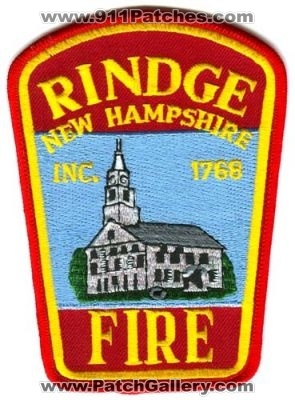Rindge Fire Patch (New Hampshire)
[b]Scan From: Our Collection[/b]

