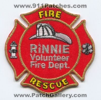 Rinnie Volunteer Fire Rescue Department (Tennessee)
Scan By: PatchGallery.com
Keywords: vol. dept.
