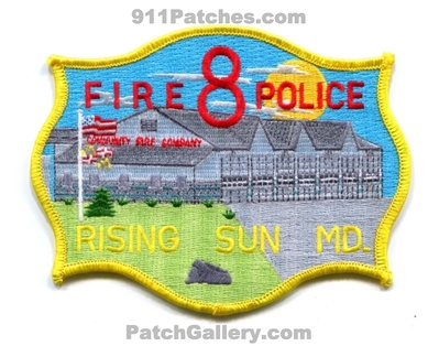 Rising Sun Community Fire Company 8 Police Patch (Maryland)
Scan By: PatchGallery.com
Keywords: co. department dept. station
