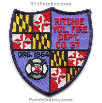 Ritchie Volunteer Fire Department Company 37 Patch (Maryland)
Scan By: PatchGallery.com
Keywords: vol. dept. co. org. 1964